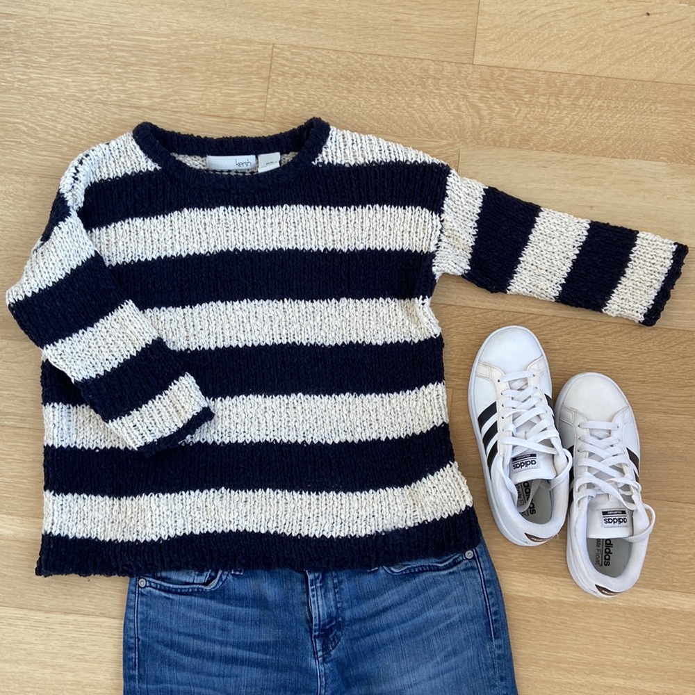 Kersh Navy and White Striped Sweater